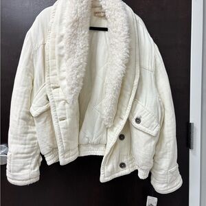 Free People Ivory Sherpa Jacket